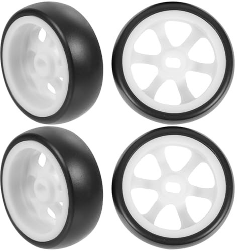 MERRYHAPY 4 Stück 25mm Reifen und Räder aus Abs und Gummi für Ferngesteuerte Spielzeugautos Ersatzräder für Rc Autorennen Langlebig und Verformungsfrei