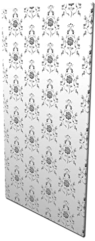 wandmotiv24 Garderobe Barock Weissgrau Muster Hochformat - 55x100 (BxH) - Leinwand Wandgarderobe, inklusive Garderoben-Haken, Kleiderhaken, Set M0121