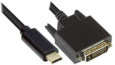 Good Connections Câble Adaptateur USB-C™ mâle vers DVI 24+1 Full HD avec conducteur en cuivre Noir 2 m