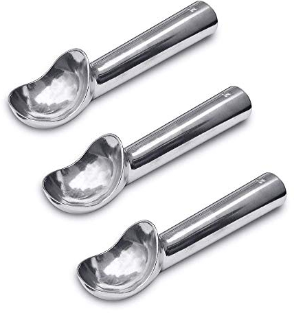 Cozihom 2 OZ Aluminum Ice Cream Scoop, Heat Conductive Handle, Non-Stick and Easy to Use, Simple One-Piece Aluminum Design Easy Release, 3 PCS