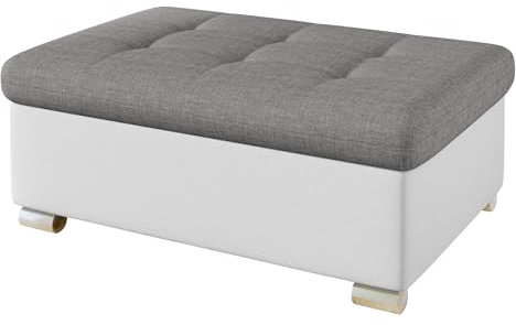 Mirjan24 Hocker Niko groß Sitzhocker Polsterhocker Sitzbank Fußbank Pouf Farbauswahl (Soft 017 + Lux 05)