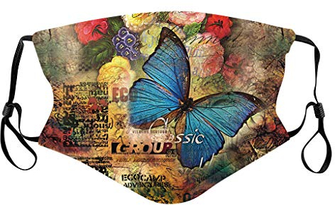Lulupi Mundschutz Multifunktionstuch 3D Druck Winddicht Waschbar Wiederverwendbar Face Shield mit Filter Atmungsaktiv Stoff Mund-Nasenschutz Motorrad Bandana Maske Halstuch Schal