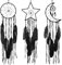 Jetec 3 Stück Traumfänger Mond Sonnen Stern Design Gross Traumfänger Handgefertigt Dream Catchers für Wand Kunst Hängend Deko für Schlafzimmer Drinnen Intdoor Outdoor(Schwarz)