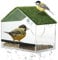 Fenster Futterhaus Vögel Vogelfutterautomat mit Rasensaugnäpfen und abnehmbarem Vogelfutterspender Saatbehälter Transparenter Acryl Vogelfutterhaus
