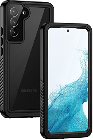 Lanhiem Kompatibel mit Samsung Galaxy S22 Hülle, IP68 Wasserdicht Handyhülle Samsung S22 360 Grad Schutzhülle, Stoßfest Staubdicht Outdoor mit Eingebautem Displayschutz, Schwarz