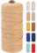 GOHOF Macrame Cord 3mm x 100m Premium Cotton Macrame Rope, 4 Strand Twisted Soft Cotton Cord, One of The Most Perfect Materials for Macrame Art, Cotton String Without Chemicals (Latte)