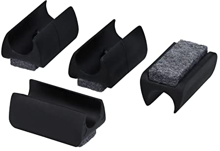 GleitGut 4 x Klemmgleiter für Freischwinger Filzgleiter für Schwingstuhl Rundrohr schwarz mit Zapfen 10 mm