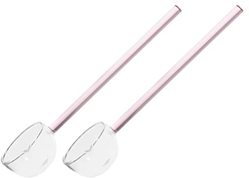 BESTonZON 2pièces Cuillères Verre Transparent Pour Dessert Glace Et Café Cuillères à Remuer Longues Élégantes Et Pour Usage