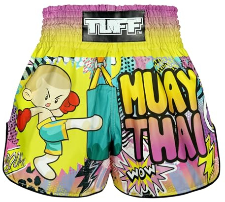 Tuff Sport Muay Thai-Box-Shorts, Retro-Stil, klassisch, schmaler Schnitt, MMA, Kickboxen, Workout-Set, Training, XX-Large