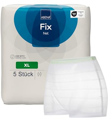ABENA Netzhosen 5er-Pack, Größe XL, OEKO-TEX zertifizierte Fixierhosen für Wochenbett- oder Inkontinenzvorlagen. Atmungsaktiv und waschbar für sicheren Schutz. Netz-Hosen, Postpartale-Fixierhosen.