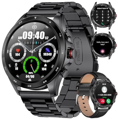 LIGE Smartwatch Uomo con Chiamata Bluetooth e Risposta Vivavoce, Orologio Fitness Impermeabile con Cardiofrequenzimetro SpO2 Notifiche Messaggi Contapassi Cronometro Orologio Sportivo per Android iOS