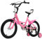 Kozivmo 16 Kinderfahrrad, Junge Mädchen Universal Kinder Fahrrad mit Stützrädern/Doppel Bremsen/Einstellbare Höhe als Geschenk für Kinder Pink