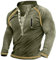 KONG JIMFAN Henley Hemd Herren Langarm Nachthemd Herren T-Shirt Baumwolle Herren Henley Modische Herren Hemden Kurzarmhemden T Shirt Herren Fleischerhemd Herren(#4 Army Green,L)