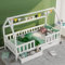 Azkoeesy Kinderbett Hausbett mit Stauraum, 90 x 200 cm, Bett mit 2 Schubladen, Lattenrost, Gitter, für Jungen und Mädchen, Kiefernholz, weiß