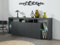 Dmora - Buffet Wilmer, Buffet de Salon 4 Portes, Buffet de Salon, Buffet Moderne, 100% Made in Italy, 220x40h80 cm, Anthracite