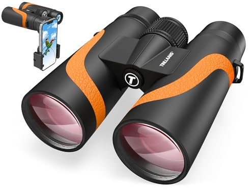 15 x 55 HD-Fernglas für Erwachsene, leistungsstark, 8°-Weitwinkel-Fernglas, 367/914 m, BAK4-Prismen-FMC-Linse, IPX7 wasserdichtes Fernglas für Vogelbeobachtung, Wandern, Reisen, Sport, mit
