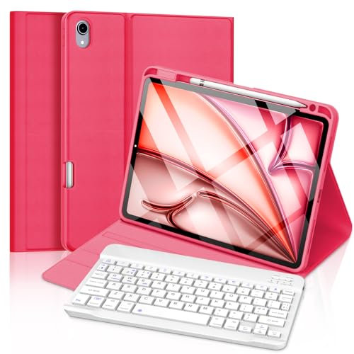 FOGARI Bluetooth Keyboard, 10 Wireless Keyboard UK Layout Rechargeable for IOS, Mac,iPad, Windows Fire OS, White
