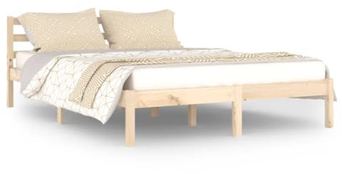 PIVELLO® Bettgestell Holz Massiv mit Lattenrost | Gästebett & Doppelbett Bett | Bettrahmen & Futonbett | Holzbett 90x200cm bis 200x200cm | Palettenbett & Kiefernholz Massiv (140x200cm)