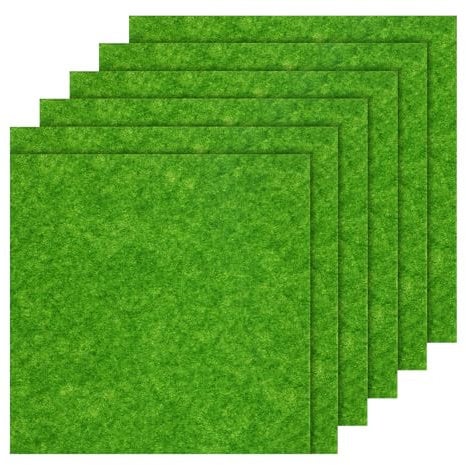 Psyqtsuary 6 Pcs Fake Grass Mat, 15 x 15cm Life-Like Fairy Artificial Grass Mat Garden Micro Grasses Miniature Garden Ornament for Modelling, Toy Farm