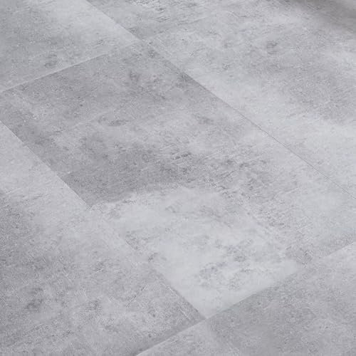 NEU.HOLZ Set 80 Piastrelle di Pavimento SPC a Incastro Click Lastre da 61x31,5 cm Copertura cca. 14,884 m² Mattonelle Pavimentazione Interni Casa Ufficio - Effetto Cemento
