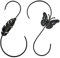 YIZITU Lot de 2 crochets en métal robustes pour mangeoires à oiseaux - Crochets en forme de S pour accrocher des mangeoires à colibris - Crochets en forme de S - Noir