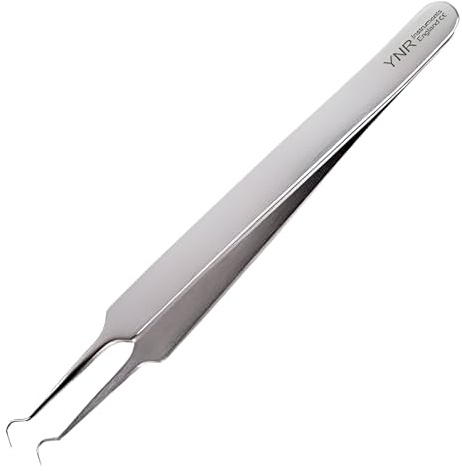 YNR Professional Tick Remover Tweezers - Flea Removal Tool, Painlessly, Reliable Stainless Steel Tick Tweezer for Humans, Pets, Dogs & Cats | (L1)