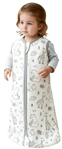 Chilsuessy Baby Schlafsack Super Weich Baby Ganzjahresschlafsack 2.5 Tog Babyschlafsack Neugeborene Winterschlafsack, 2.5 Tog/Cute Tiere, 78cm/6-12 Monate