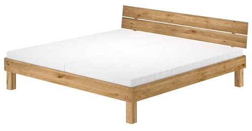 Erst-Holz Großes Massivholzbett Doppelbett 200x200 Eiche massiv geölt Zubehör wählbar V-60.88-20