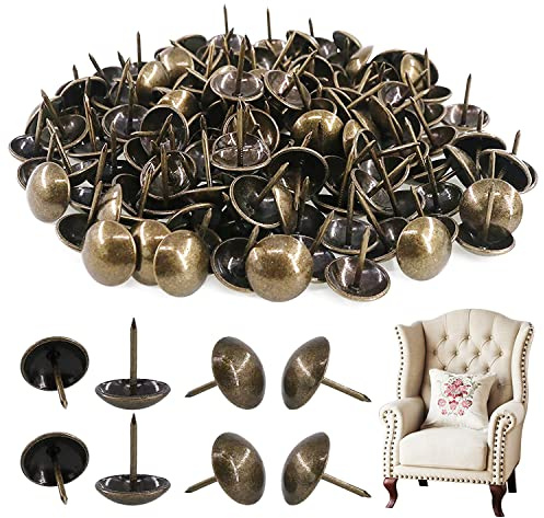 Rustark 200 Stück 19 × 21 mm Antike Polsternägel Möbelnägel Sofa-Nägel-Set für Polstermöbel Korktafel – Bronze