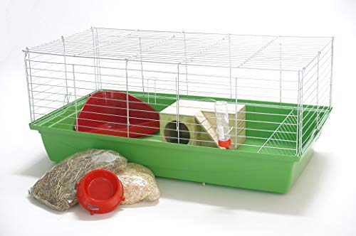 Set1 Heimtiercenter 1m Hasenkäfig Nagerkäfig Kaninchenkäfig Käfig Stall Meerschweinchen grün