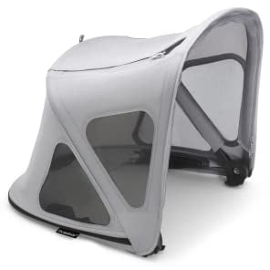 Capota ventilada Bugaboo Fox 2 - Capota extensible con protección solar UPF y paneles de malla ventilados, también compatible con el Fox y Cameleon3 (gris niebla)