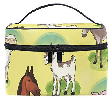 Cute Sheep Horse Cow Makeup Bag for Women Cosmetic Bag Toiletry Train Case