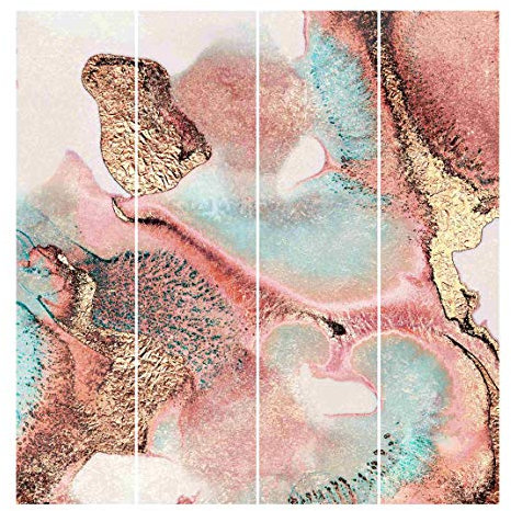 Bilderwelten Schiebegardinen Set Elisabeth Fredriksson Goldenes Aquarell Rosé 4 Flächenvorhänge 250 x 240cm Ohne Aufhängung