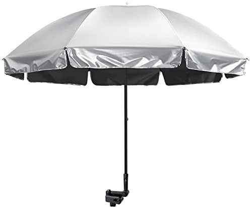 G4Free UPF 50+ Universal Clamp On Umbrella Adjustable Outdoor UV Protection Beach Chair Umbrella for Strollers, Wheelchairs, Patio Chairs, Golf Carts and Beach