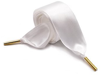 ZOUIQSS Women Fashion Satin Ribbon Shoelaces,Shoe Laces For Solid Color Shoes,Ideal for Converse,Nike,VANS,Addidas, Reebok,Puma Trainers(59.06‘’(150cm),White)