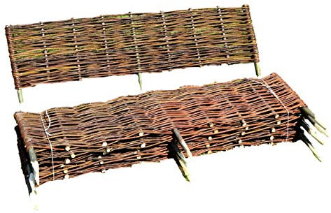 UNIKOL Beeteinfassung 120 x 20cm 14 Stück Beetbegrenzung Beetumrandung Palisade Weidezaun Beet-Umrandung Weg-Abgrenzung, BEF120x20x14, Braun