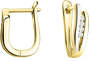 SOFIA MILANI - Damen Ohrringe 925 Silber - teils vergoldet/golden & mit Zirkonia Steinen - Bicolor Creolen - E1704