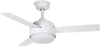 CREATE / WINDBALL/Ventilador de techo con luz con mando / 40 W, Aspas reversibles, Ø112 cm, 2 alturas, 6 velocidades, temporizador, 3 temperaturas de luz, función verano-invierno