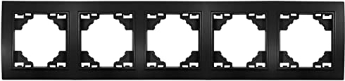 Rahmen 5-Fach für Steckdosen Schalter Unterputz 298x82x8mm horizontal Schwarz Matt