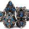 Würfelset for Dungeons and Dragons, DND Würfel 7 Pcs, ZHOORQI D&D Polyedrische Würfel Set Metall für Rollenspiele, The DND Dice Set for Table Games (TS-Blue)