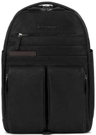 PIQUADRO Zaino porta PC, 15.6 in pelle, Nero