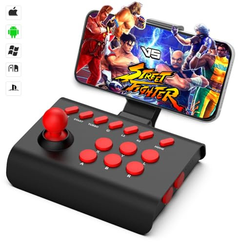 arVin Arcade Fight Stick Joystick Game Controller for iPhone iOS Android PC Fighting Stick for Nintendo Switch/PS3/PS4 Arcade Rocker Gamepad with Turbo & Marco for Emulators/Cloud/PS Remote Play/Steam