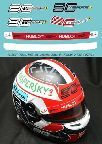 1/2 90 th Years Logo X Helmet Leclerc 2019 F1 decals for Ferrari Decal TBD424