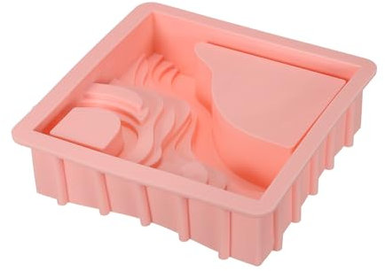 PATIKIL Silicone Planter Mold, Square Flower Pot DIY Terrace Succulent Epoxy Resin Concrete Cement Mould for Home Desktop Decor, Pink