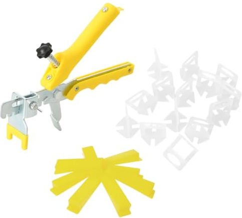 vidaXL Fliesen Nivelliersystem, Verlegehilfe 1 Zange 500 Keile 2500 Clips, Fliesen Werkzeug für Boden-/Wandfliesen, Verlegesystem Wiederverwendbare Keile, 3mm