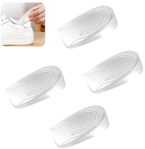 2 Paires Talonnette Gel Silicone 1cm, Talonnette Rehaussante Homme Femme, Semelle Talon Gel, Epine Calcaneenne Talonnette Tendon D'achille, Talonnettes Orthopédiques de Silicone pour Coussinets