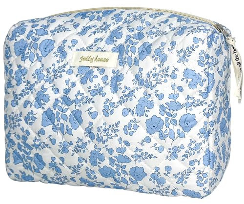 TOPALL Trousse de Toilette Femme Voyage,Trousse Maquillage,Matelassée Trousse Toilette XL,Pochette Maquillage Grande Capacité Voyage Motif Floral pour Femme Fille