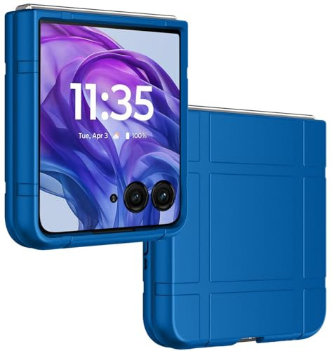 Nakedcellphone schlanke Hartschalen-Schutzhülle für Motorola RAZR+ 2024, Anti-Fingerabdruck, Textur Griffigkeit, für Moto RAZR Plus'24 Klapphandy (RAZR 50 Ultra), Kobaltblau