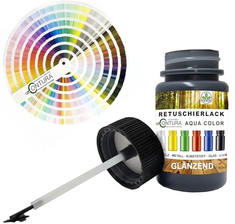 Contura Reparaturlack Lackstift RAL Lack Pinselflasche 50ml. GLÄNZEND Farbe Holz Metall Möbel Auto Bad Retuschierlack (RAL 3017 Rose, 50ml.)