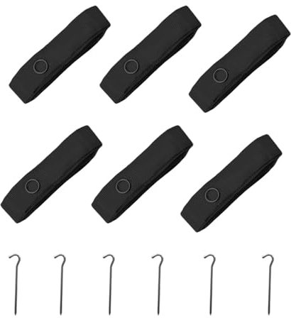 Amagogo 6 Stücke Beach Volleyball Linien Grenze Feld Professional 800 cm Lange Court Marker Linien Badminton Linien für Grass Beach, Schwarz